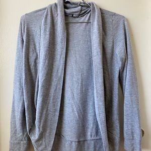 gray cardigan